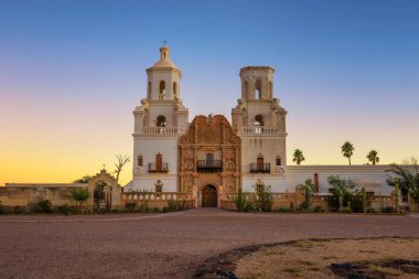 Sunrise at the San Xavier Mission Church in Tucson clipart