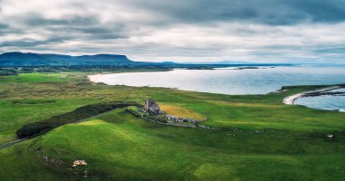 Aerial panorama of Classiebawn Castle in Ireland clipart