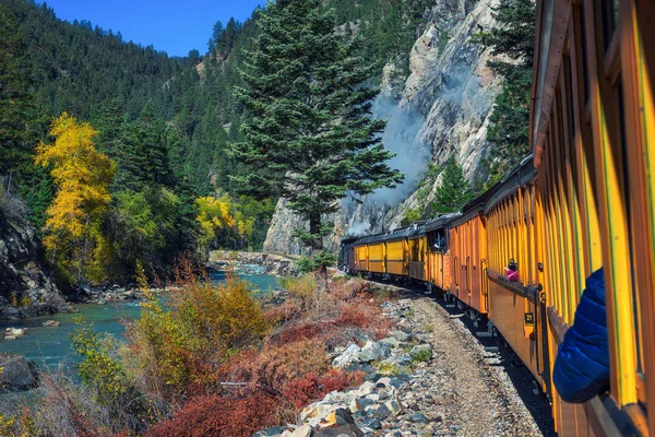 Historiska ångmaskin tåg i Colorado, Usa — Stockfoto
