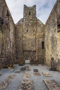 Corcomroe Abbey kalıntıları ve İrlanda'daki mezarlığı