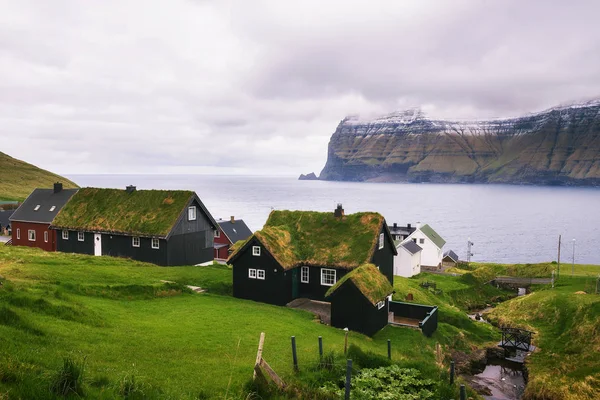 Mikladalur Köyü, Faroe Adaları, Danimarka — Stok fotoğraf