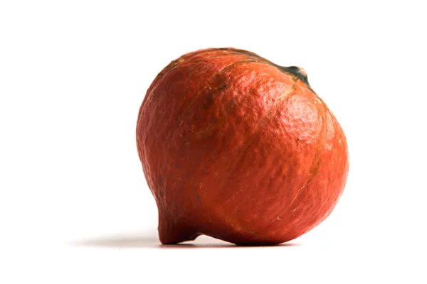 Färsk Orange Pumpa Isolerad Vit Bakgrund Liten Dekorativ Pumpa — Stockfoto