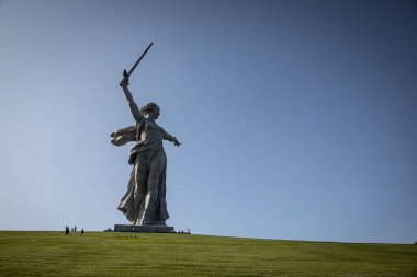 Volgograd, Rusya, 22 Eylül 2020. Mamaev Kurgan. Anavatan Anıtı. Tarihi anıt.