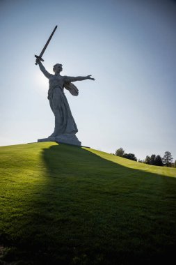 Volgograd, Rusya, 22 Eylül 2020. Mamaev Kurgan. Anavatan Anıtı. Tarihi anıt.