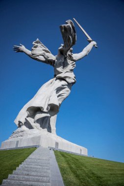Volgograd, Rusya, 22 Eylül 2020. Mamaev Kurgan. Anavatan Anıtı. Tarihi anıt.