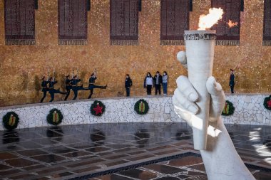 Volgograd, Rusya, 22 Eylül 2020. Mamaev Kurgan. Askeri Onur Listesi. Onur kıtası. Tarihi anıt.