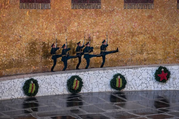 Volgograd Rússia Setembro 2020 Mamaev Kurgan Hall Fama Militar Guarda — Fotografia de Stock