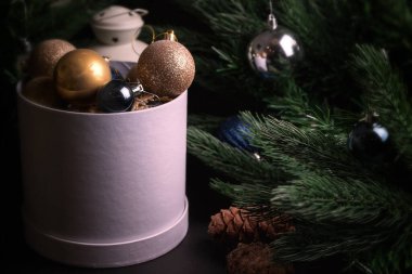 Noel oyuncağı. Yeni yılın geçmişi. Noel sakin hayat.