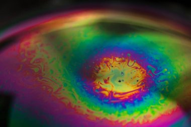 Baloncuk. Yakın çekim sabun kalıpları. Makro fotoğraf.