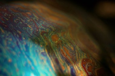 Baloncuk. Yakın çekim sabun kalıpları. Makro fotoğraf.