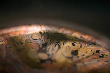 Baloncuk. Yakın çekim sabun kalıpları. Makro fotoğraf.