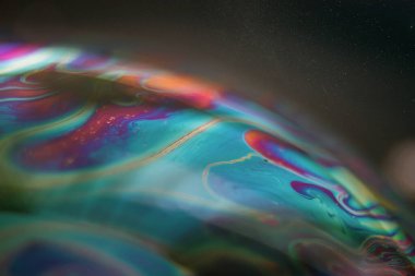 Baloncuk. Yakın çekim sabun kalıpları. Makro fotoğraf.