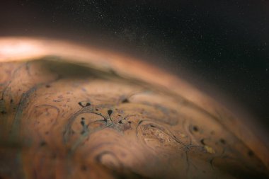 Baloncuk. Yakın çekim sabun kalıpları. Makro fotoğraf.