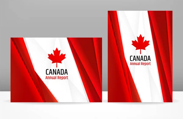 Kanadská Firemní Obchodní Abstraktní Šablona Návrh Obalu Brožury Moderní Uspořádání — Stockový vektor