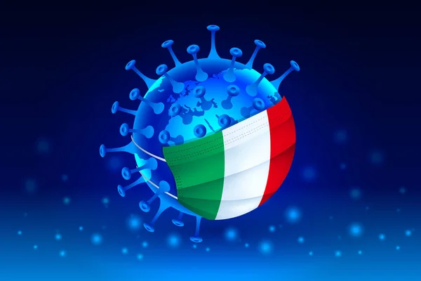 Coronavirus Covid Για Την Ιταλία Sick Μια Ιατρική Μάσκα Ιταλική — Διανυσματικό Αρχείο