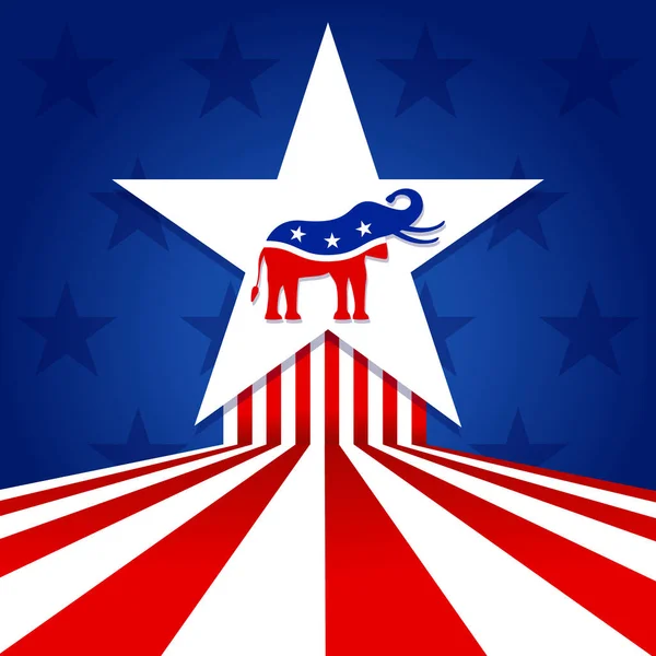 Głosowanie 2020 Stanach Zjednoczonych Symbol Republikańskiej Partii Słoń Tle Amerykańskiej — Wektor stockowy