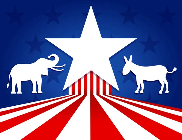 Votação 2020 Nos Estados Unidos Símbolos Partido Democrático Republicano Elefante Vetores De Stock Royalty-Free