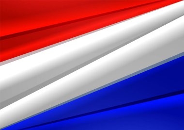 Hollanda ya da Hırvatistan için bir bayrak şeklinde kırmızı-beyaz-mavi arka plan. Sunumlar, broşür kapakları veya pankartlar için şablon