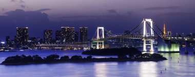Panoramik çekim Gökkuşağı Köprüsü, Tokyo, Japonya