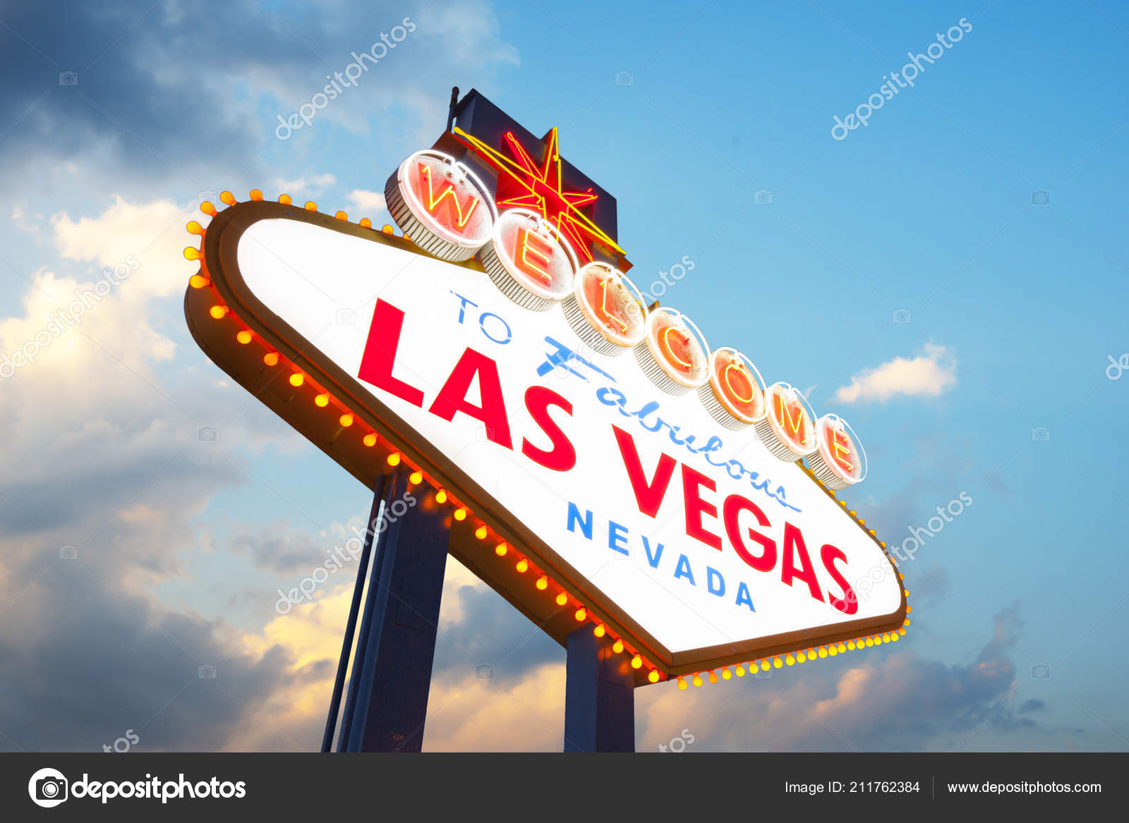 Signboard Inscription Fabulous Las Vegas Stock Photo by