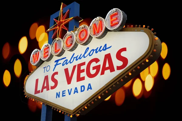 Skylt Med Inskriptionen Välkommen Till Utmärkt Las Vegas — Stockfoto