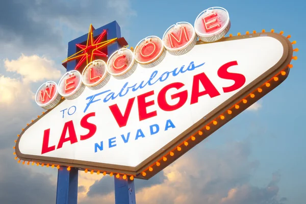 Skylt Med Inskriptionen Välkommen Till Utmärkt Las Vegas — Stockfoto