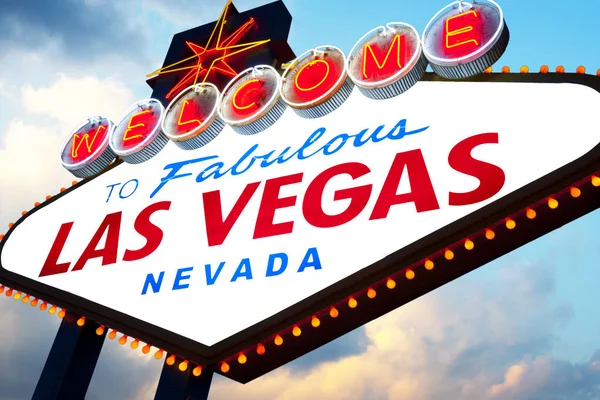 Schild Mit Der Aufschrift Willkommen Bei Las Vegas — Stockfoto