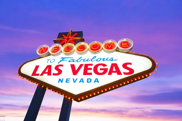 Vývěsní Štít Nápisem Welcome Skvělé Las Vegas — Stock fotografie