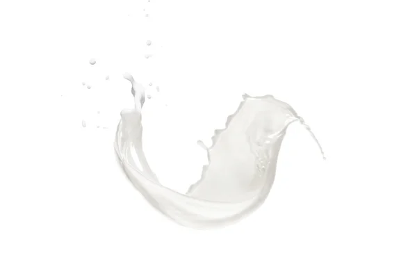 Mjölk Splash Vitt Närbild — Stockfoto