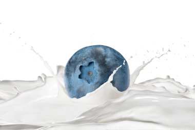 taze yaban mersini ve sıçramaları ile süt 