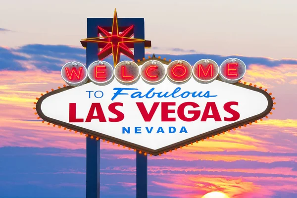 Bienvenue Fabuleux Las Vegas Neon Sign — Photo