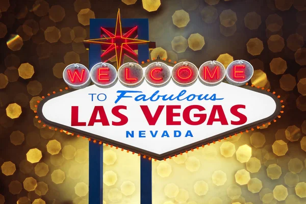 Bienvenue Fabuleux Las Vegas Neon Sign — Photo