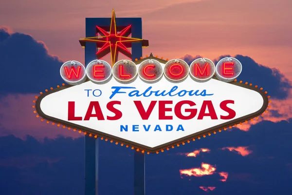 Bienvenue Fabuleux Las Vegas Neon Sign — Photo