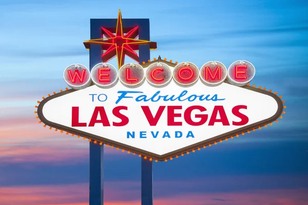 Bienvenue Fabuleux Las Vegas Neon Sign — Photo