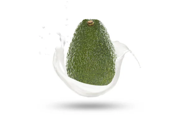 Latte Versato Frutta Fresca Avocado Con Spruzzi — Foto Stock