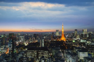 Akşam Tokyo Kulesi Kentsel manzara