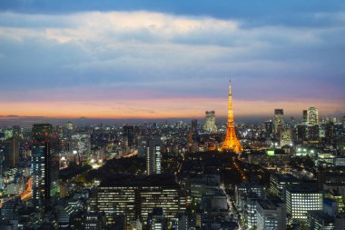 Akşam Tokyo Kulesi Kentsel manzara