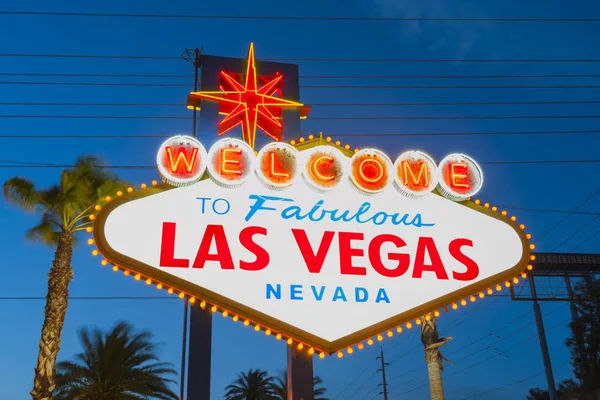 Добро Пожаловать Сказочный Лас Вегас Neon Sign Невада Сша — стоковое фото