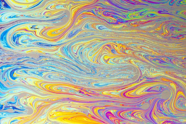 Regnbågens Färger Som Skapas Tvål Bubblor Eller Olja Med Horisontella — Stockfoto