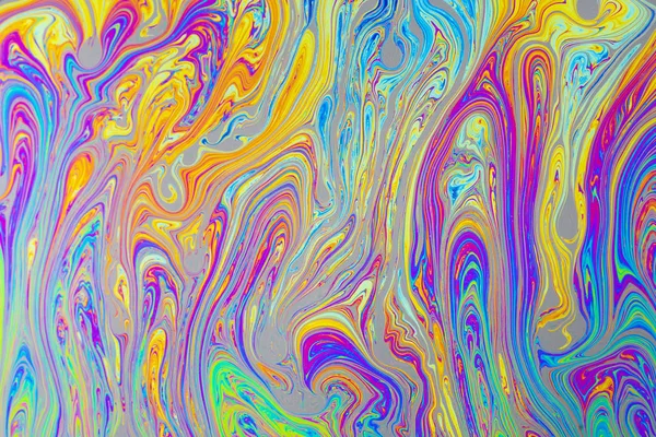 Colores Del Arco Iris Creados Por Jabón Burbujas Aceite Con — Foto de Stock