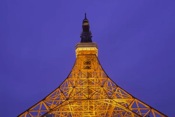 저녁에 도쿄 타워의 도시 풍경 스톡 이미지