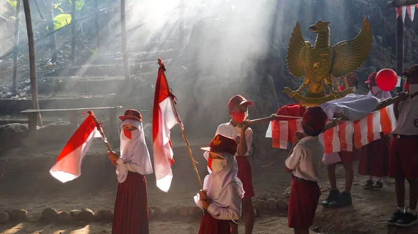 Agosto 2020 Yogyakarta Indonesia Carnevale Studentesco Indonesiano Giorno Dell Indipendenza — Foto Stock