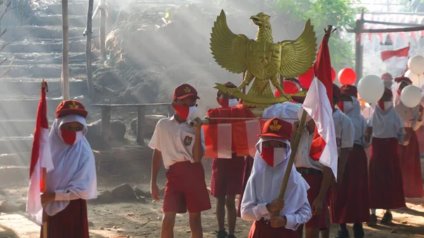 August 2020 Yogyakarta Indonesia Indonesian Student Carnaval Indonesia Independence Day — Stock Photo, Image