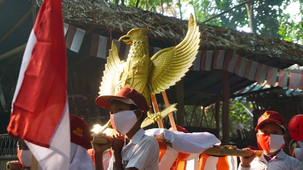 Août 2020 Yogyakarta Indonésie Carnaval Étudiant Indonésien Pour Fête Indépendance — Photo