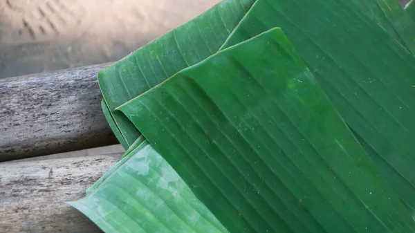 Bananblad För Traditionell Inslagning Livsmedel — Stockfoto