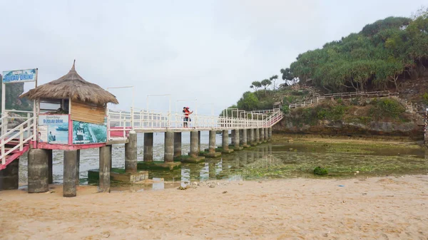 Agosto 2020 Yogyakarta Indonésia Condição Drini Beach Gunung Kidul Yogyakarta — Fotografia de Stock