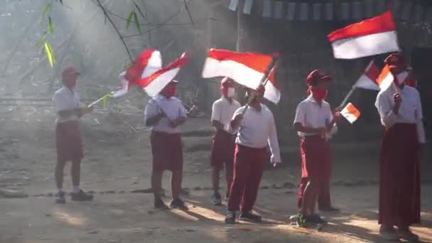 Agosto 2020 Yogyakarta Indonesia Carnevale Studentesco Indonesiano Giorno Dell Indipendenza — Video Stock