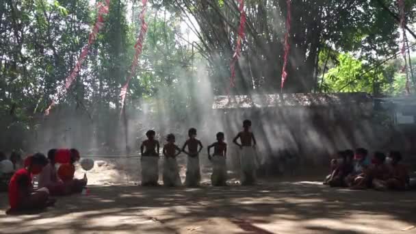 Agustus 2020 Yogyakarta Indonesia Lima Balapan Karung Mencoba Untuk Melompat — Stok Video