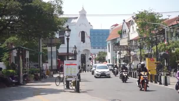 Srpna 2020 Semarang Indonésie Street Atmosfer Kota Lama Semarang Odpoledne — Stock video