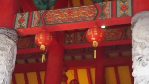 Rows Lampion Temple — Stock Video